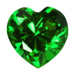 Фианит зеленый сердце (2) 6х6