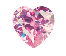 Фианит розовый сердце 12х12
