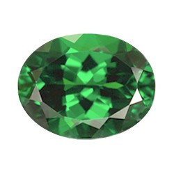 Фианит зеленый овал 5х3