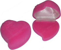 089С-А33 (розовый) футляр "Сердце с розой маленькое"