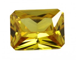 Фианит желтый октагон 9х7