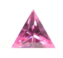 Фианит розовый треугольник 10х10х10